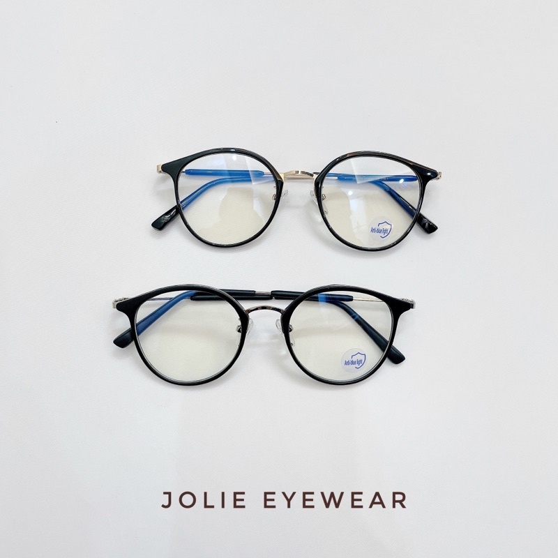 Kính Không Độ, Kính Cận Mắt Mèo Kim Loại Nam Nữ 8275 chống ánh sáng xanh, UV400 Jolie Eyewear
