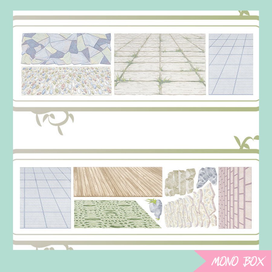 Washitape 6x99cm, băng keo dán trang trí chủ đề phong cảnh Mono_box