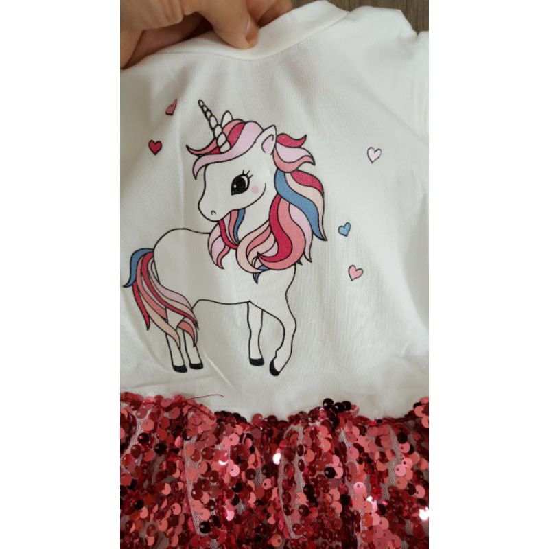 Váy bé gái sequin pony