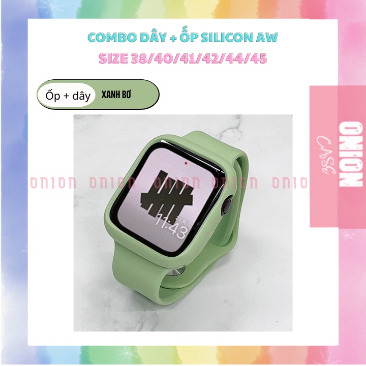 Ốp silicon và dây cao su cho đồng hồ thông minh APW size 38mm 40mm 41mm 42mm 44mm 45mm seri 1 2 3 4 5 6 7
