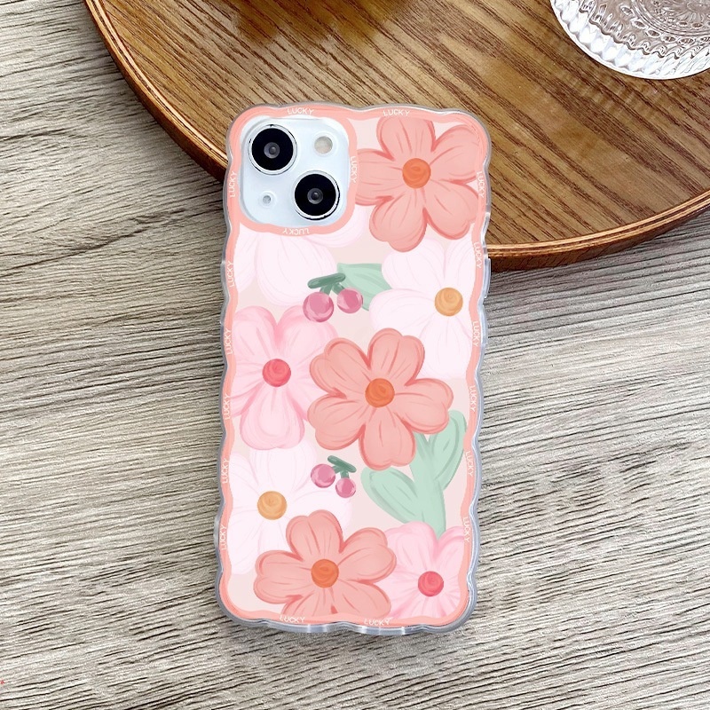 Ốp Điện Thoại TPU Mềm Trong Suốt Họa Tiết Hoa Và Quả Cherry Cho Iphone 11 12 13 Pro MAX X XR XS MAX 6 7 8 Plus