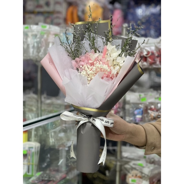 Hoa sáp hoa lụa bó kiểu Hàn quốc