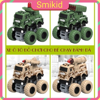 Xe ô tô đồ chơi cho bé chạy quán tính bánh đà nhiều màu sắc, xe quân sự xoay 360 độ / Xe quân sự