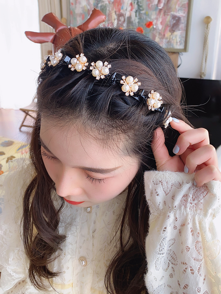 Băng đô cài tóc gắn ngọc trai thời trang Hàn Quốc đáng yêu