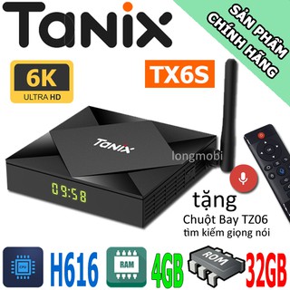 Tanix TX6s Android Tv Box Ram 4GB Chạy Android 10 Tặng Điều Khiển Tìm Kiếm Giọng Nói