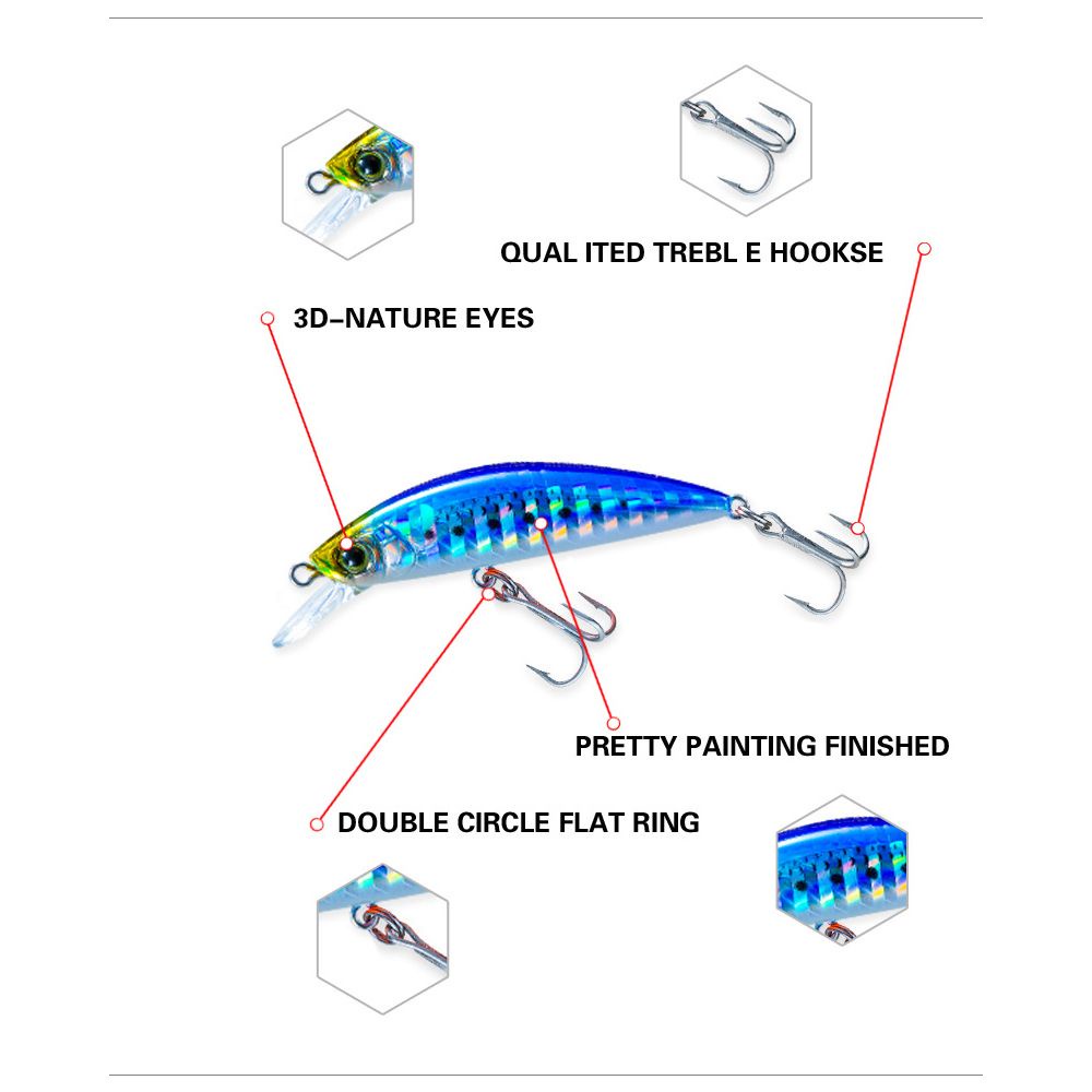 Mồi Giả Nhử Cá 50mm 6g Gắn Kèm Móc Câu Tiện Dụng