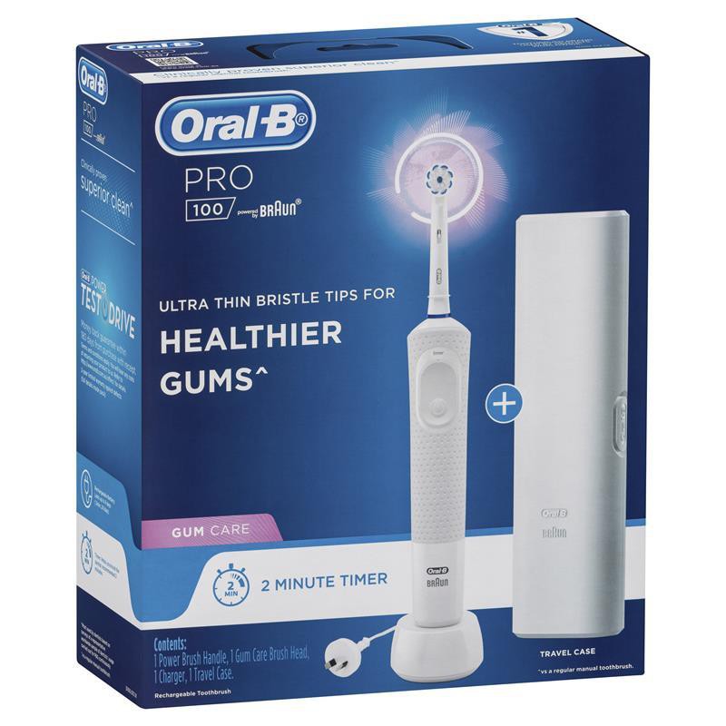 Bàn chải đánh răng điện Oral B Pro 100 Cross Action Power Toothbrush Black chính hãng