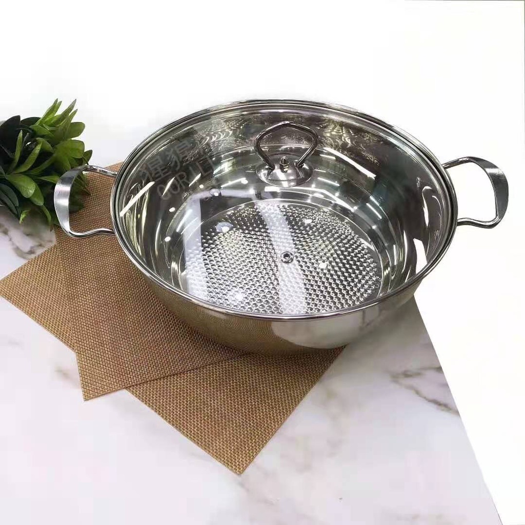 NỒI LẨU INOX CAO CẤP ĐẾ TỪ NẮP THỦY TINH TAY NẮM BẰNG INOX CHẮC CHẮN ĐỘ BẾN CAO