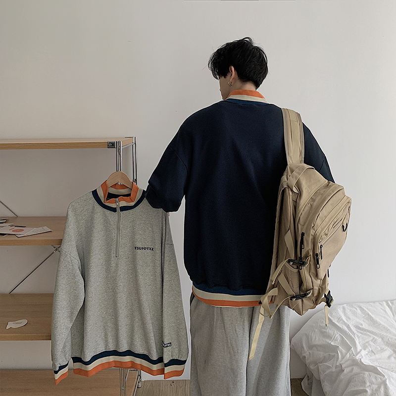 Unisex Round Neck Sweater Men's Spring and Autumn Harajuku Pullover Jacket Korean Style Trend All-match Jacket Autumn Jacket | BigBuy360 - bigbuy360.vn