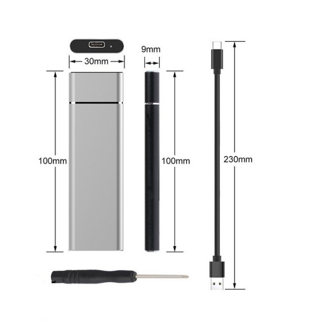 Box ổ cứng SSD M.2 SATA | USB 3.1 Type-C | Giao thức B-Key | Kèm Cáp | BigBuy360 - bigbuy360.vn