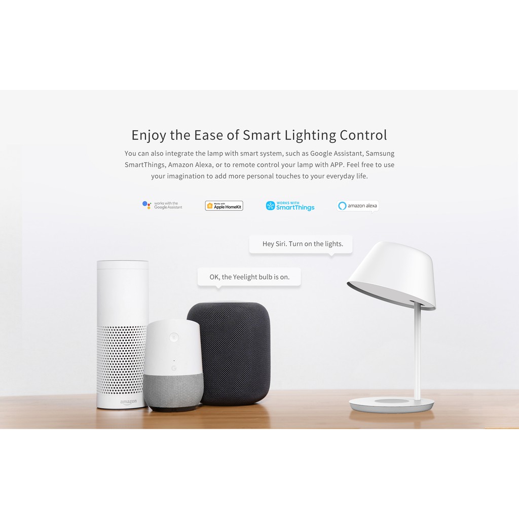 Đèn bàn thông minh Yeelight Staria Bedside Lamp Pro - Đế có tích hợp sạc không dây Qi, tương thích Google, Apple, Alexa