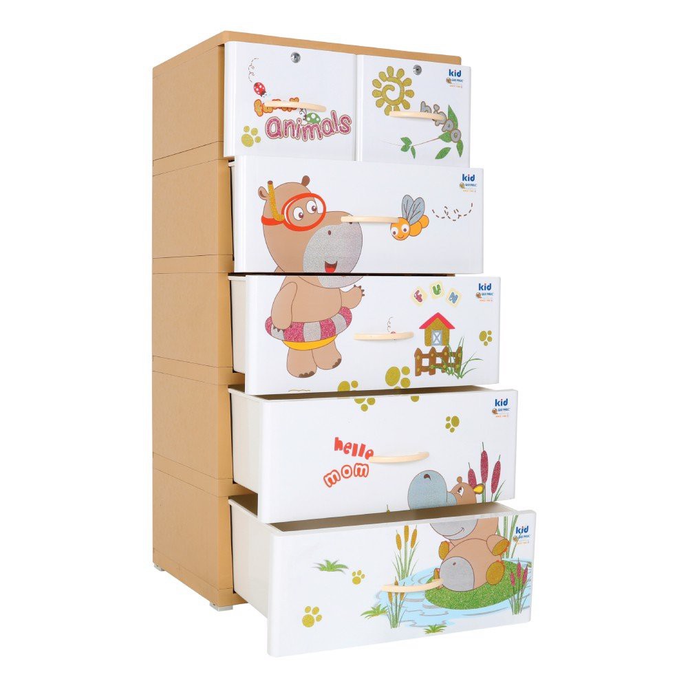 TỦ NHỰA QUI PHÚC KID HÀ MÃ 5 TẦNG 6 NGĂN 60 x 47 x 130 Cm- TẶNG BÀN XẾP CHO BÉ- BẢO HÀNH NHỰA LÊN TỚI 10 NĂM | BigBuy360 - bigbuy360.vn