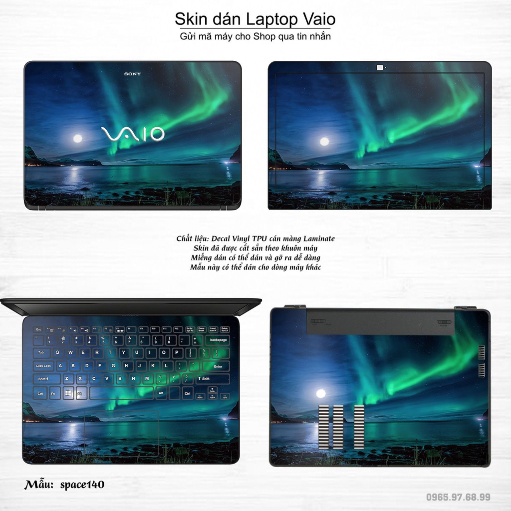 Skin dán Laptop Sony Vaio in hình không gian nhiều mẫu 24 (inbox mã máy cho Shop)
