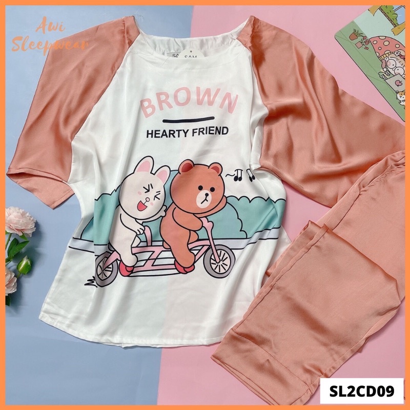 Bộ Mặc Nhà Gấu Thỏ Xinh Xắn Chất Latin Mát Mịn Sam Luxury - Awi Sleepwear