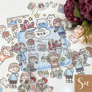 Gói Deco Stickers Tóc ngắn 40 miếng/set