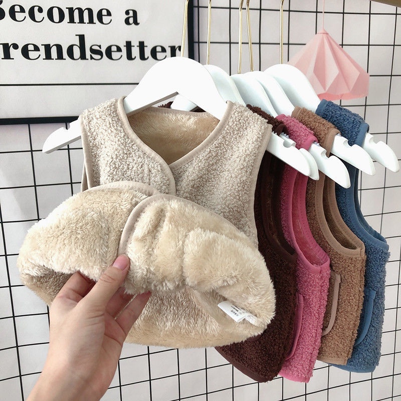 Áo Ba Lỗ Cotton Nhung Lông Cừu Giữ Nhiệt Thời Trang Thu Đông 2021 Dành Cho Trẻ Em