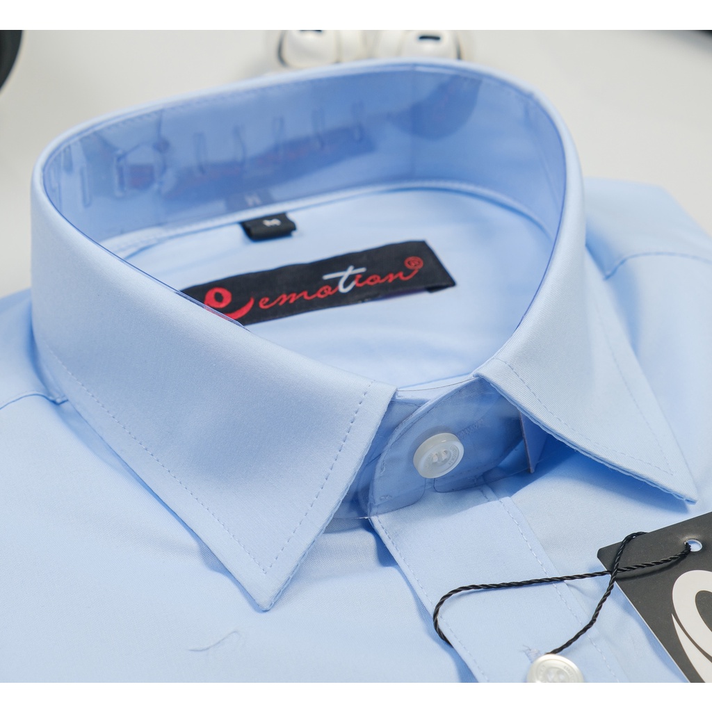 Áo Sơ Mi Nam Cộc Tay Công Sở Trung Niên Emotion Màu Trơn Form Slimfit phong cách Sartorial lịch lãm