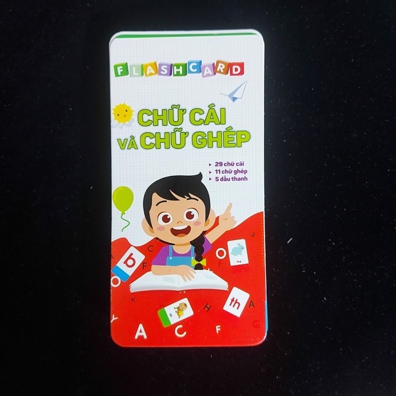 bộ thẻ flashcard chữ ghép chữ cái chữ số cho bé học tiếng việt khổ lớn 10x15 cm