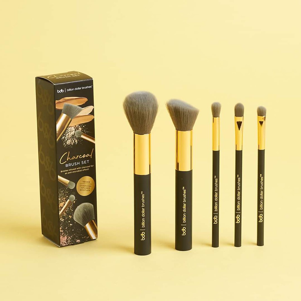 Billion Dollar Brows - Bộ Cọ Trang Điểm 5 Cây Billion Dollar Brows Charcoal 5 Piece Brush set