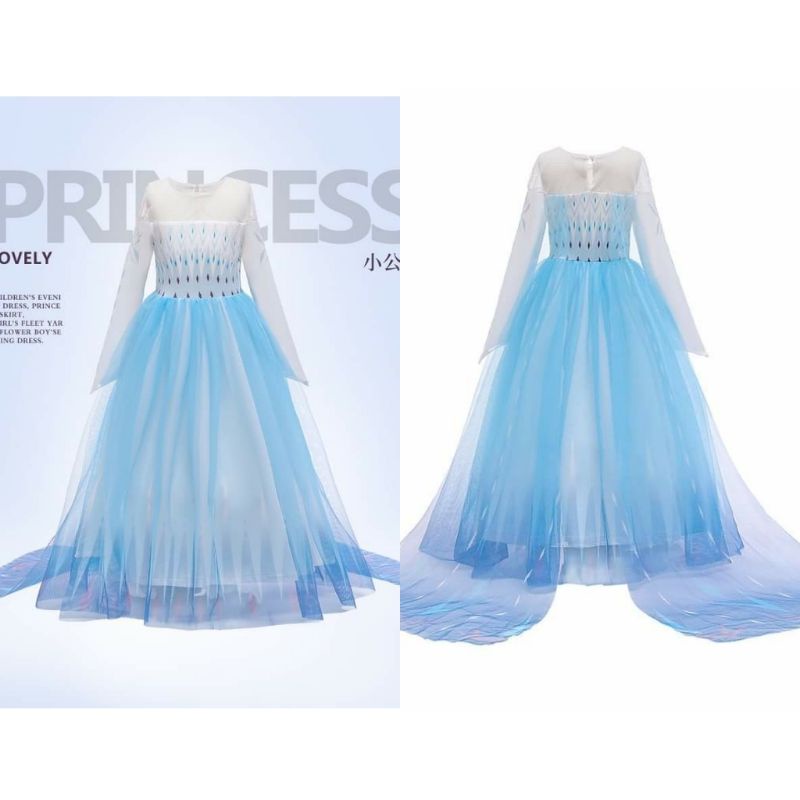 Đầm bé gái màu xanh dương hóa trang công chúa Elsa xinh xắn KTM015