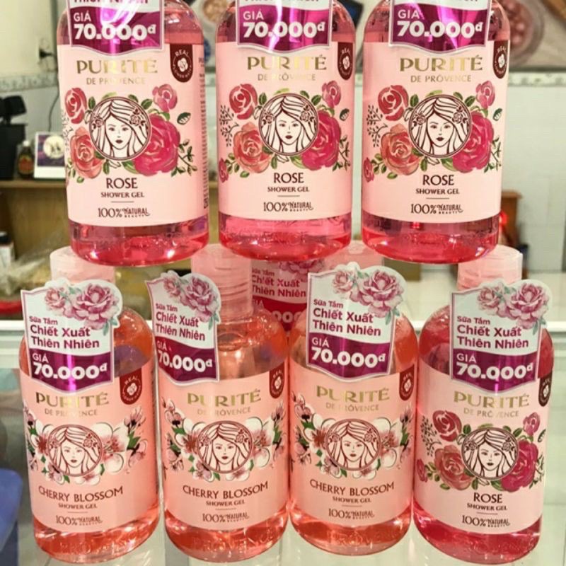 Sữa tắm purite hương anh đào và hương hoa hồng 250ml