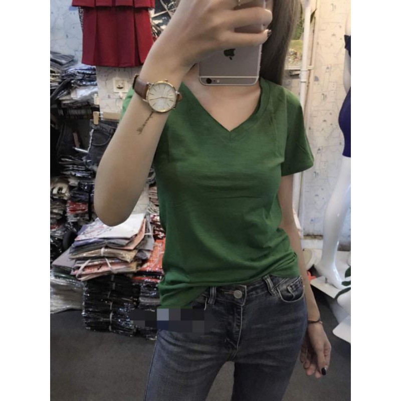 Áo Thun nữ trơn cổ tim Từ 40Kg - 65Kg | BigBuy360 - bigbuy360.vn