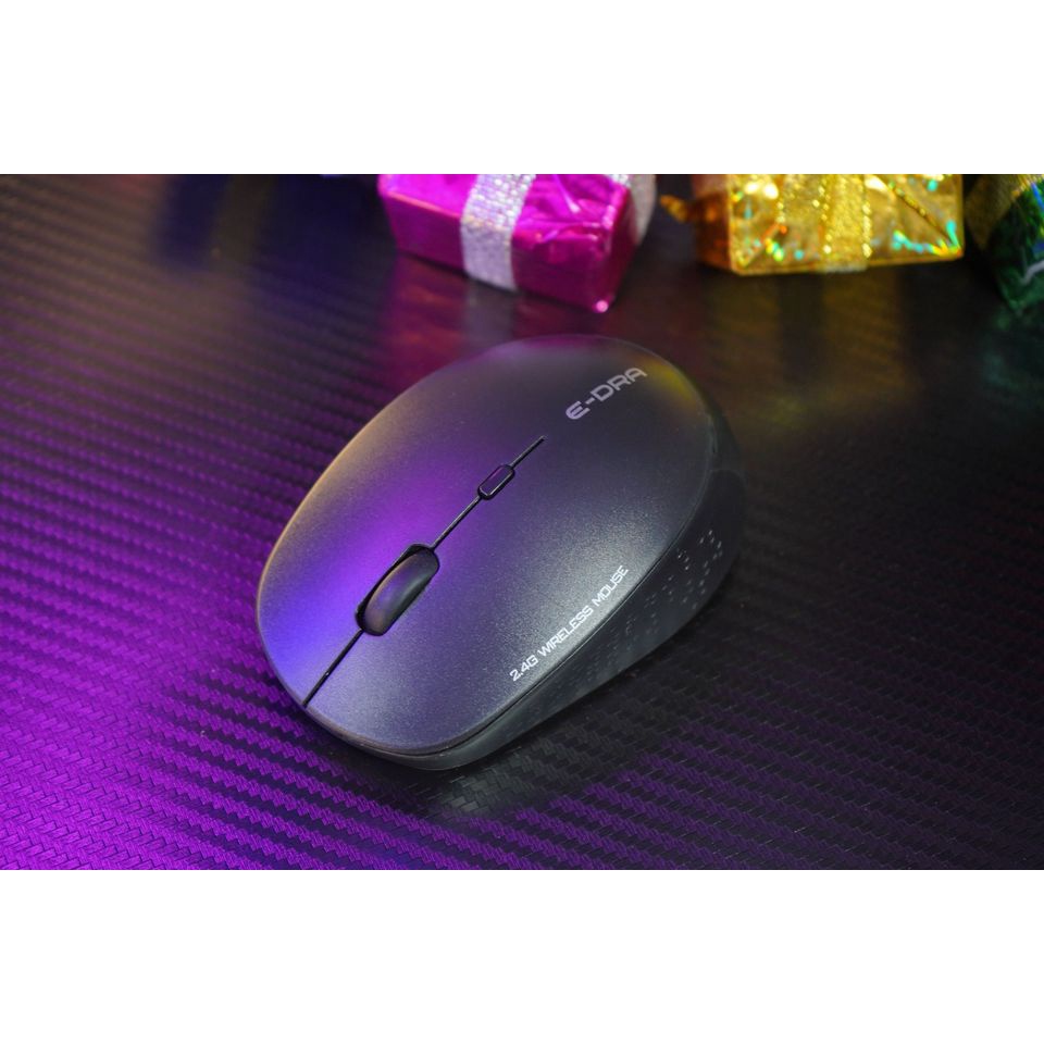 Chuột không dây E-DRA EM604W Black - Độ phân giải 1600 DPI - Kết nối không dây Wireless 2.4Ghz
