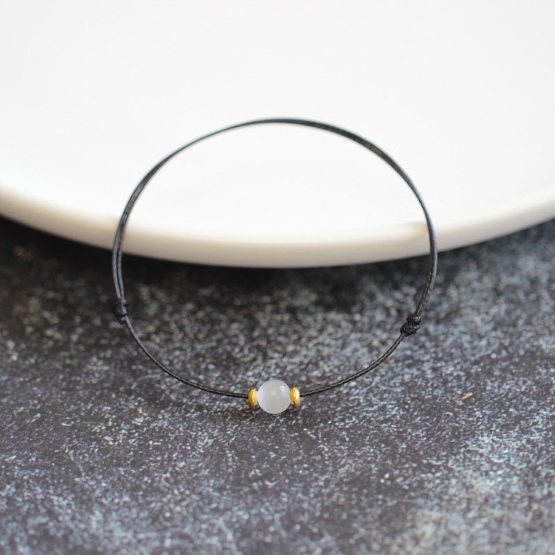 Vòng tay dây đỏ / đen đính đá opal nhân tạo sang trọng cá tính