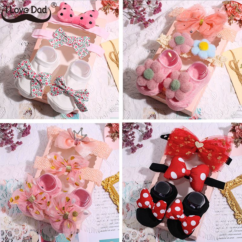 Bộ 3 món vớ và băng đô đáng yêu cho em bé