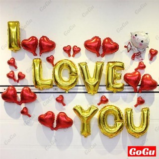 Bộ Bóng Chữ I LOVE YOU Trang Trí
