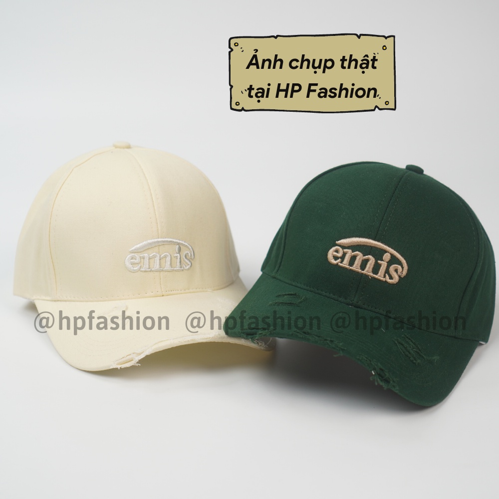 Mũ lưỡi trai ❤️ Nón kết rách thêu hình chữ EMIS chất kaki cao cấp form unisex nam nữ N75 - Happy Style