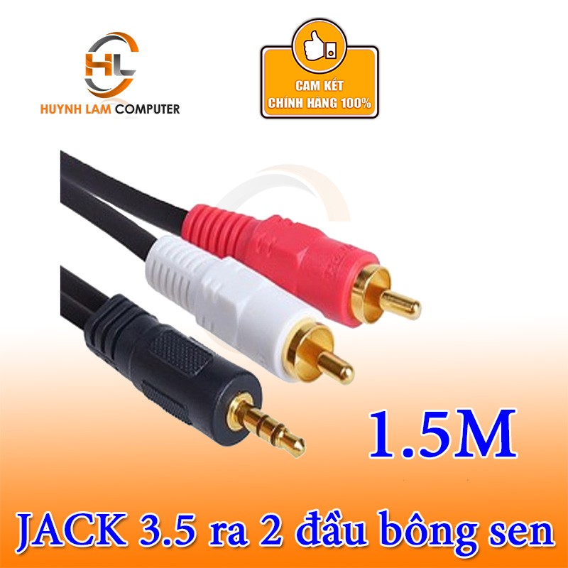 DÂY LOA JACK 3.5MM RA 2 ĐẦU RCA BÔNG SEN 23A - 1.5M