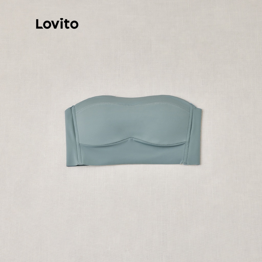 Áo ngực Lovito không gọng không đường may với đệm mút không thể tháo rời L233L078 (màu mơ / đen / xanh dương / trắng)