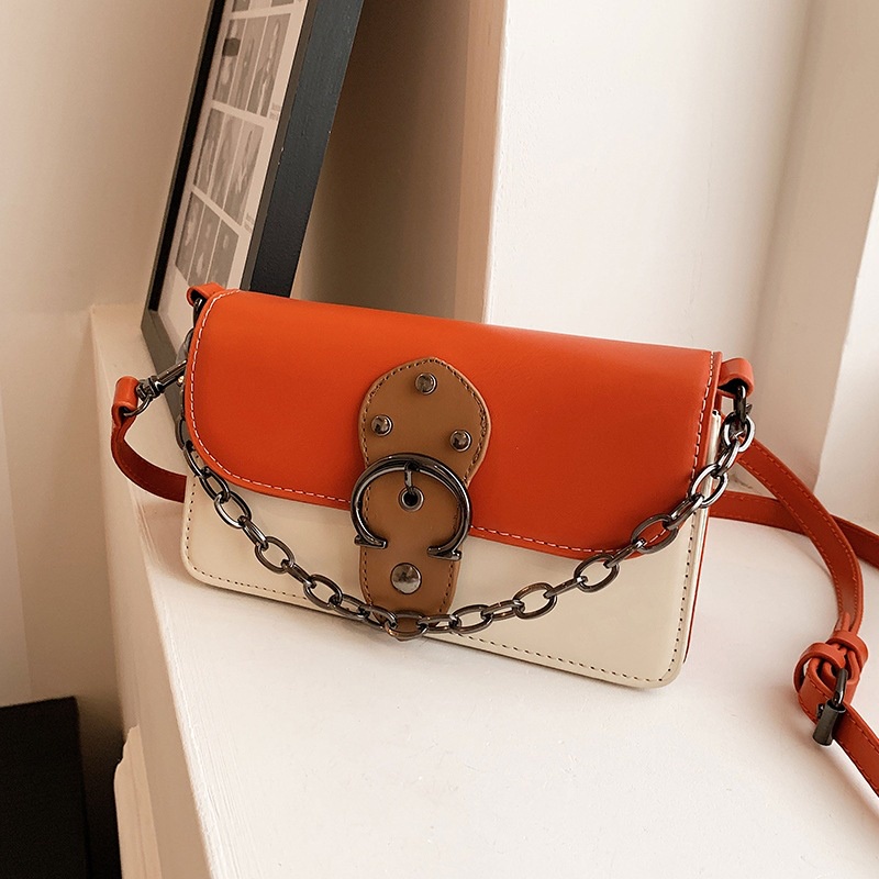 Túi Xách Dáng Vuông Nhỏ Màu Sắc Tương Phản Thời Trang Cao Cấp Cho Nữ