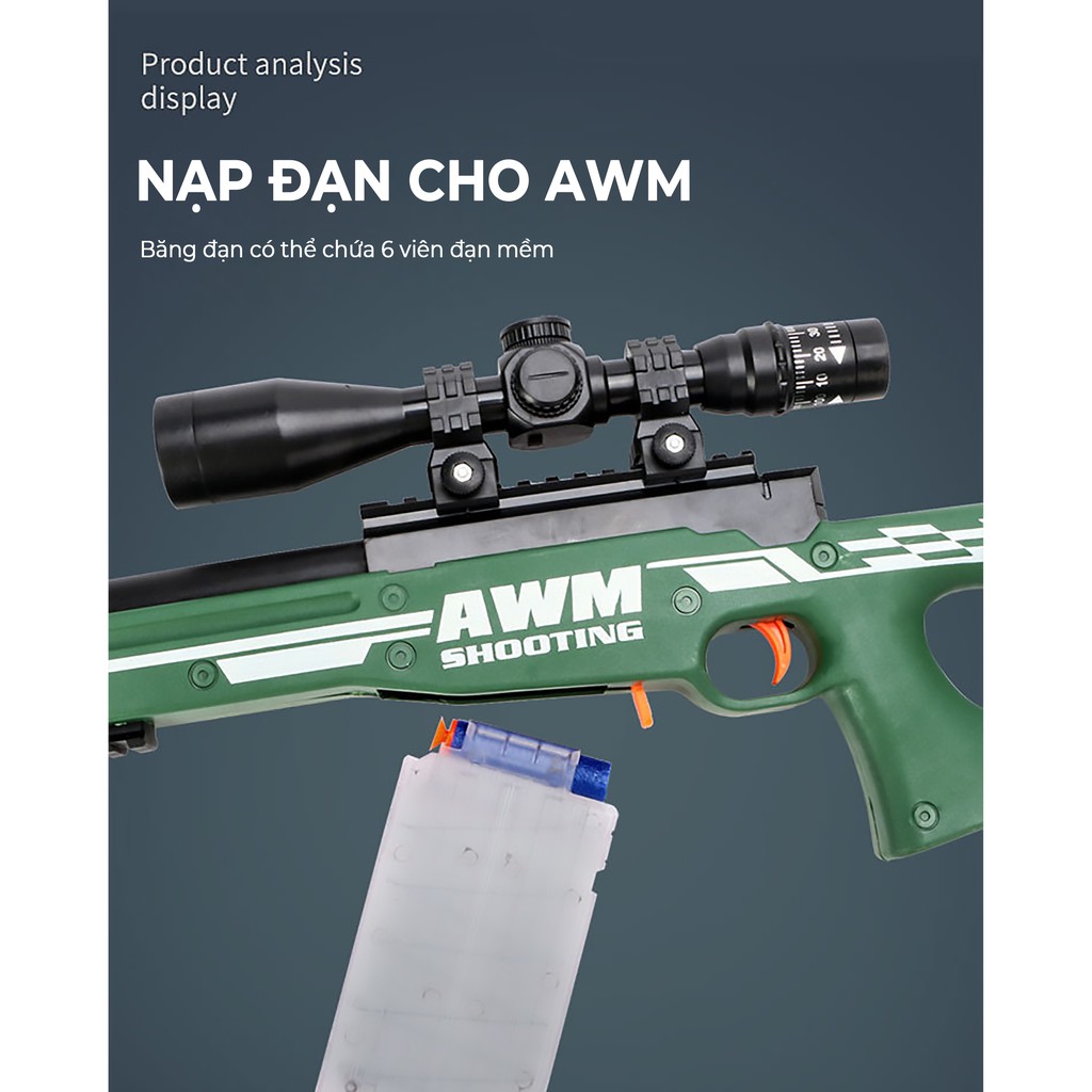 Đồ Chơi Đạn Xốp Sniper-AWM Tỷ Lệ 1:1 Full Set