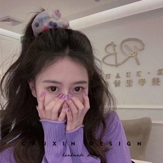 Dây buộc tóc pom pom- srunchies pom