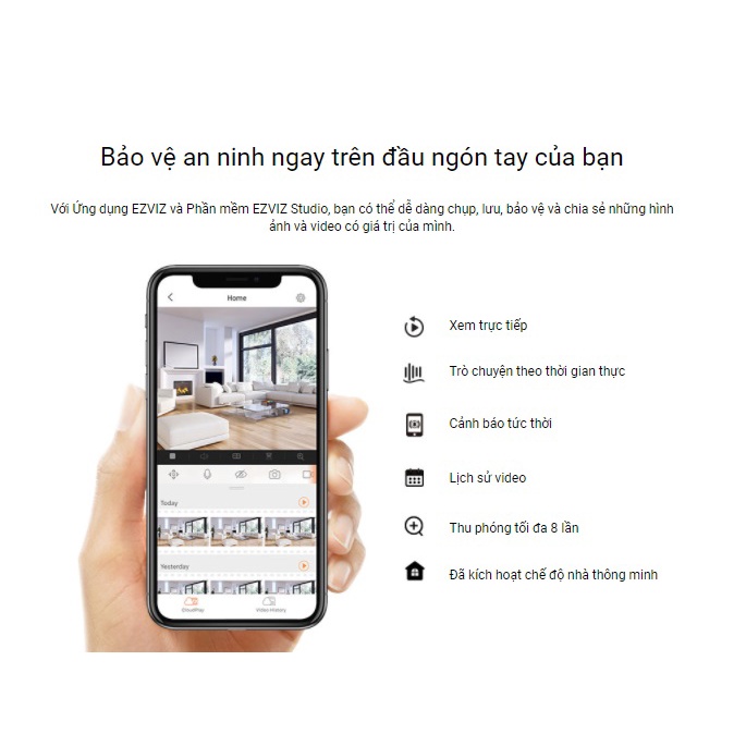 Camera wifi Ezviz không dây C1C Full HD 1080p chính hãng, bảo hành 2 năm