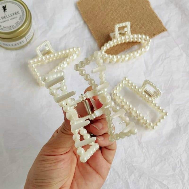 Bộ 2 Kẹp Tóc Càng Cua Hàn Quốc Đính Đá - Cặp Búi Tóc Ngọc Trai Nhân Tạo Nữ Đẹp Cao Cấp Giá Rẻ