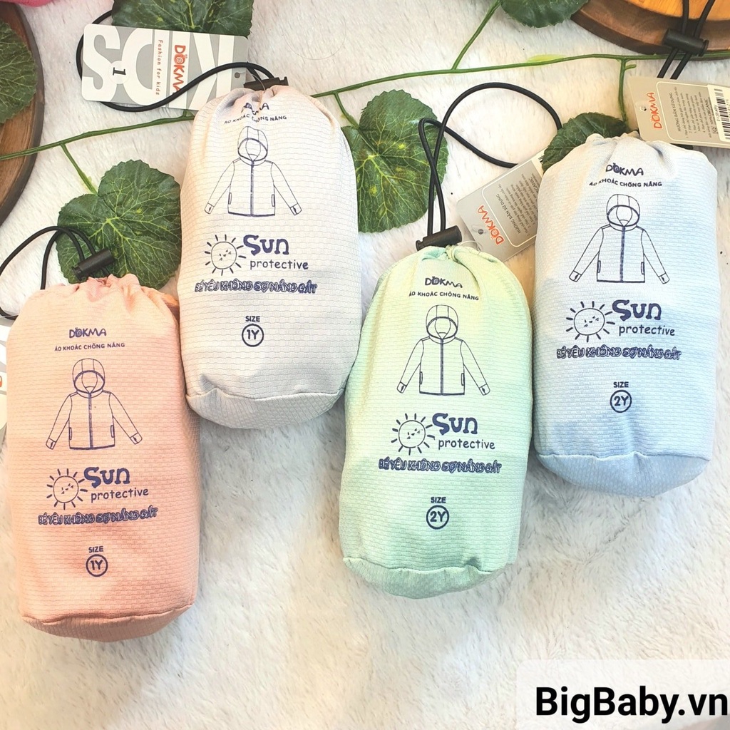 Áo khoác chống nắng Dokma xuất xịn chống tia cực tím siêu mềm co giãn thoải mái cho bé 8-18KG - Bigbabyshop
