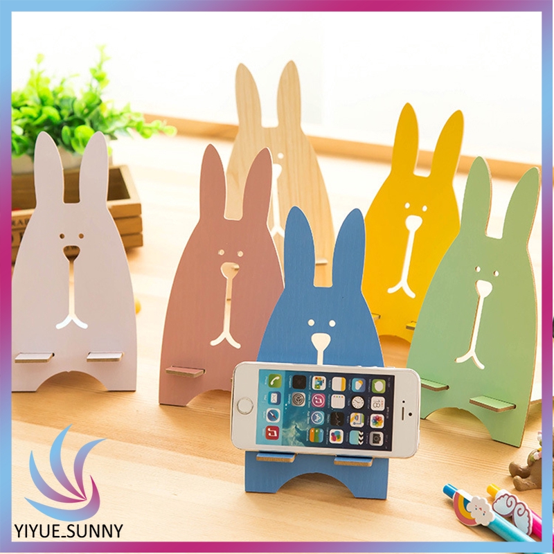 Giá đỡ điện thoại bằng gỗ hình thỏ dễ thương