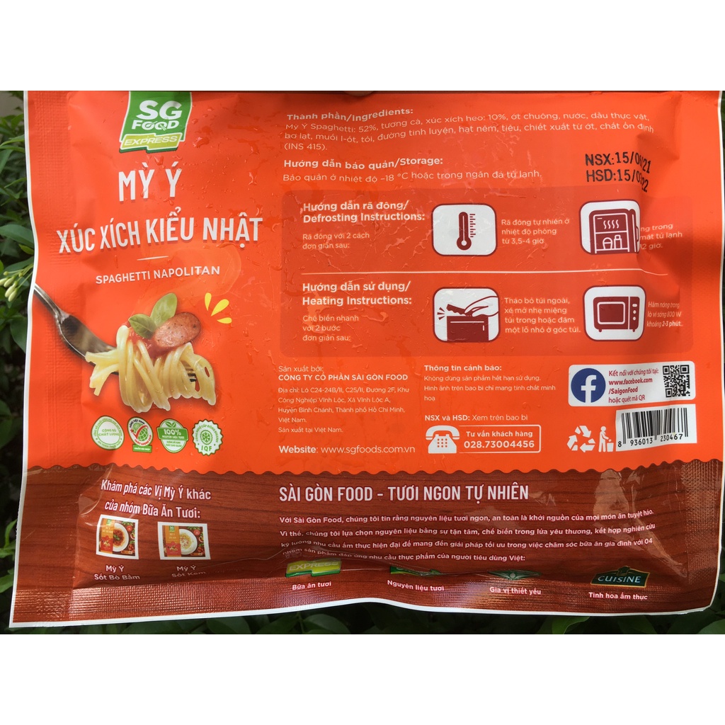 Mì Ý xúc xích kiểu Nhật Saigon food 250g | BigBuy360 - bigbuy360.vn