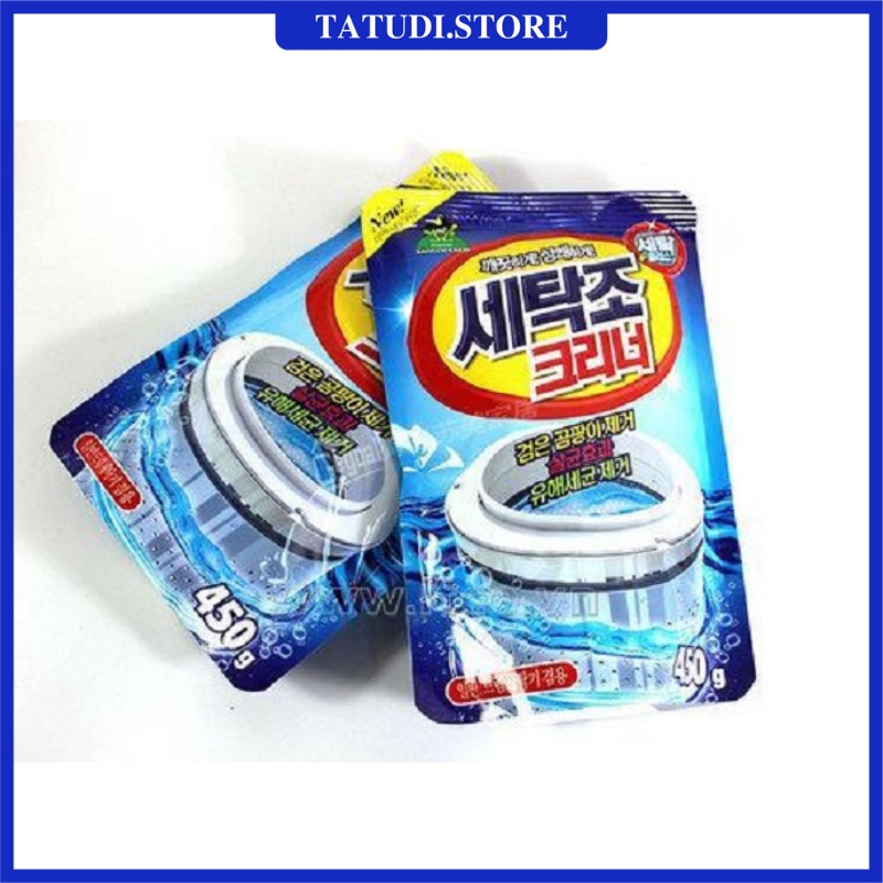 Vệ sinh lồng máy giặt bằng gói bột tẩy SANDOKEAEEI chính hãng loại 1 450g hàn quốc siêu mạnh tại nhà