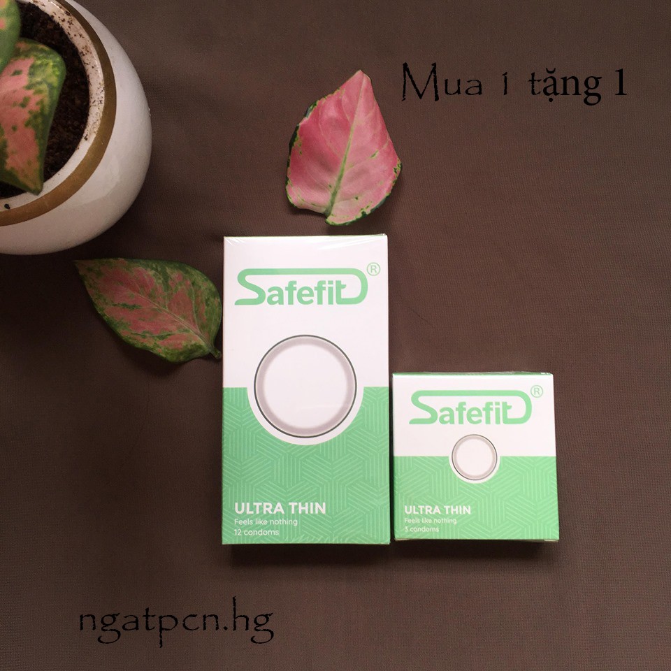 [MUA LỚN TẶNG NHỎ] Bao cao su Siêu mỏng 0.04mm SafeFit Untra thin - 12 chiếc
