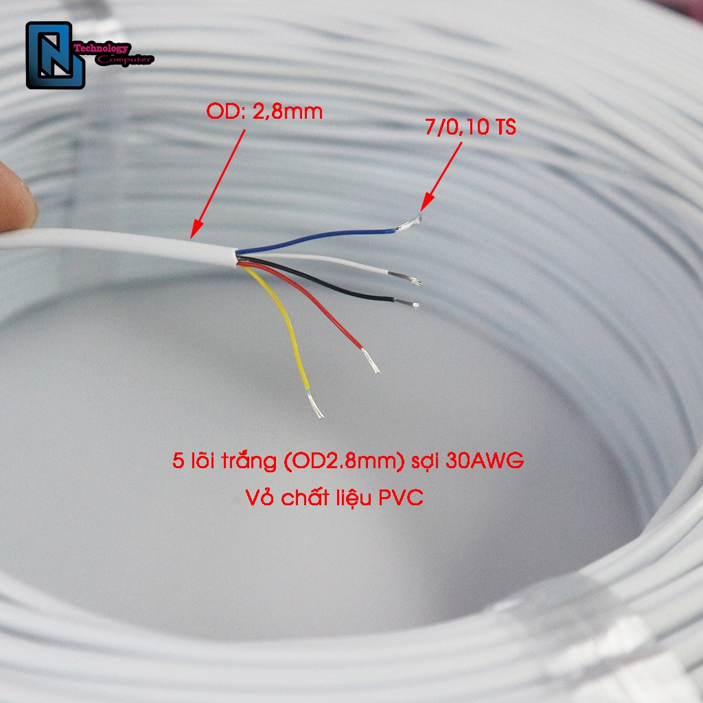 Dây USB 5 Lõi 30AWG Mạ Niken Đường Kính 2.8MM 3MM Thích Hợp Làm Dây Type C To C
