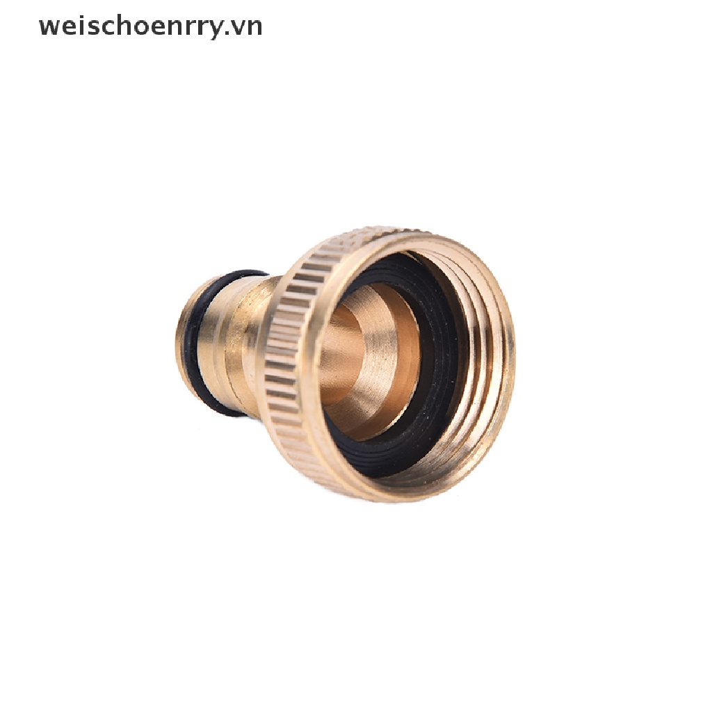 WW 2pcs 3/4&quot; Threaded Brass Tap Adaptor Garden Water Hose Pipe Connector Fitting WW