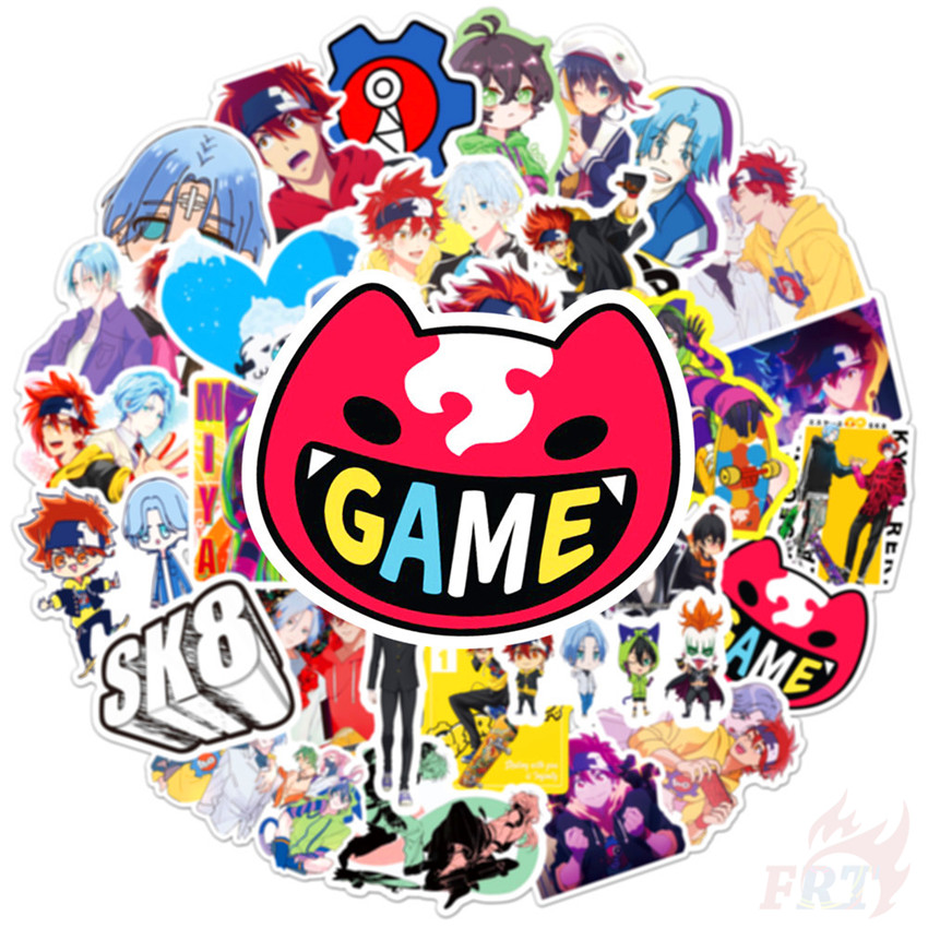 Set 50 nhãn dán hoạt hình SK8 the Infinity dòng 1 SK∞S anga Hasegawa hỗn hợp chống nước thời trang DIY