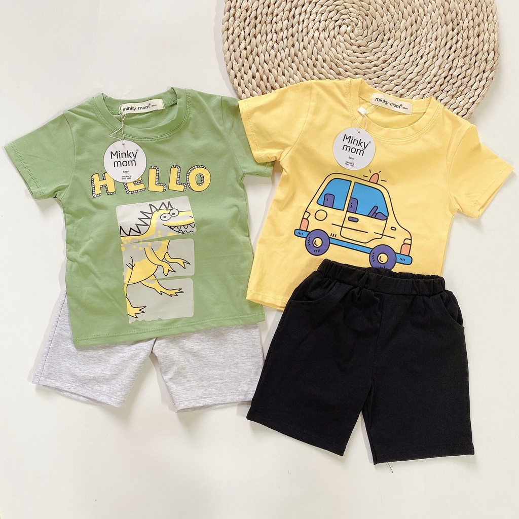 [RẺ VÔ ĐỊCH] Bộ cộc tay quần đùi cotton họa tiết trẻ em Minky mom