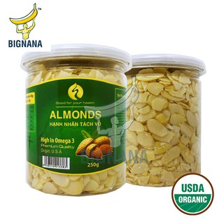 Hạnh Nhân Lát Mỹ Hộp 250gr, Hạnh Nhân Tươi Cắt Lát Cao Cấp, Nguyên Liệu Làm Bánh, Chè Khúc Bạch, Granola
