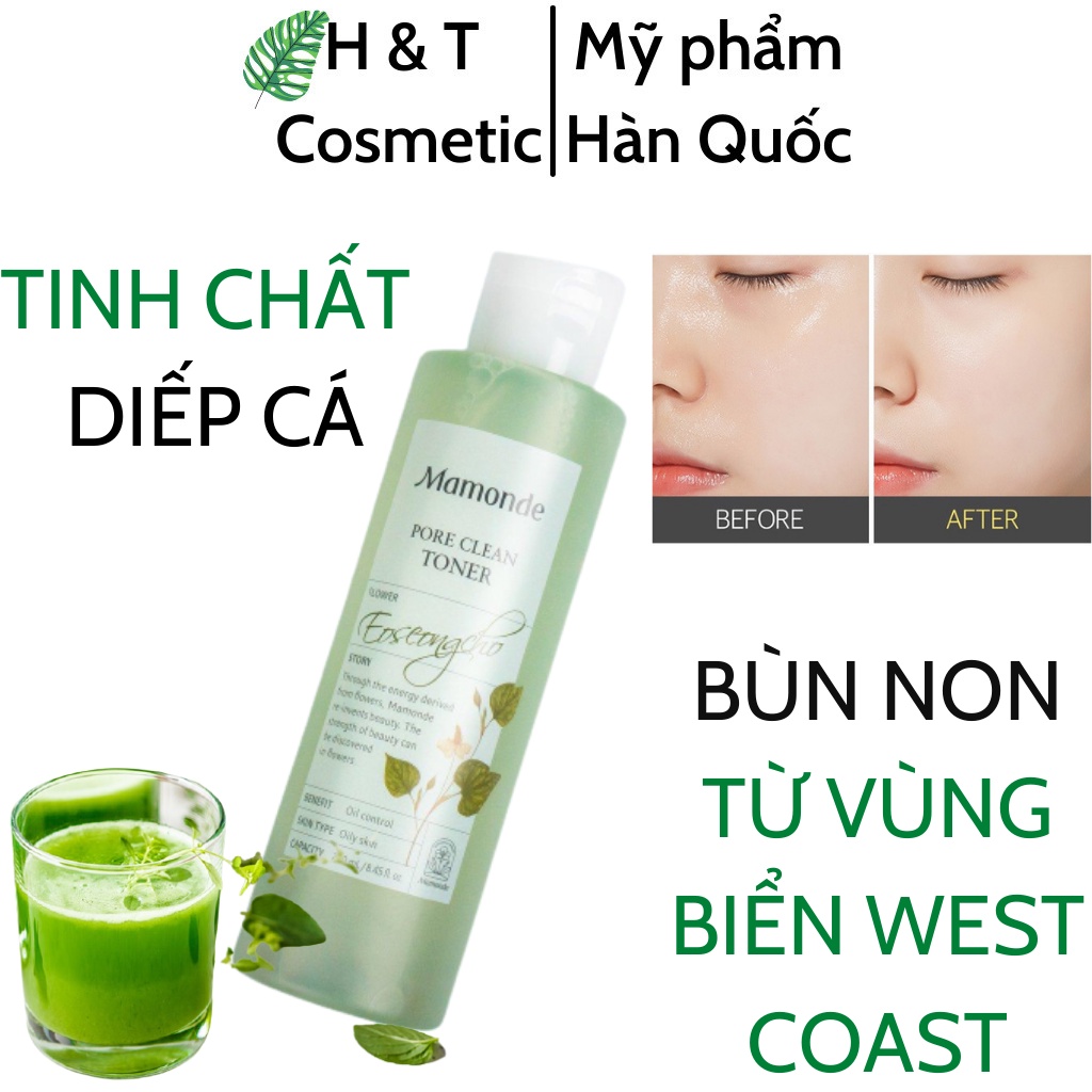 Nước hoa hồng diếp cá MAMONDE 250ml làm sạch và loại bỏ bã nhờn không cồn dành cho da dầu mụn