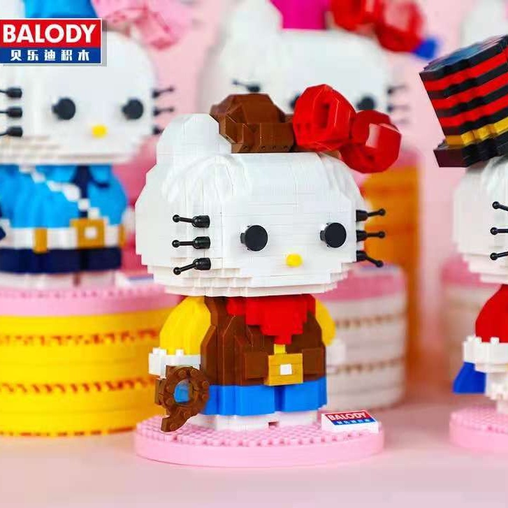 Khối Lắp Ghép Nano Hình Hello Kitty Cho Bé DIY